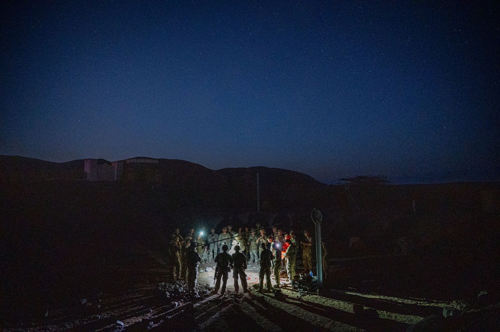 U.S. service members participate in the French Desert Commando Course in Djibouti