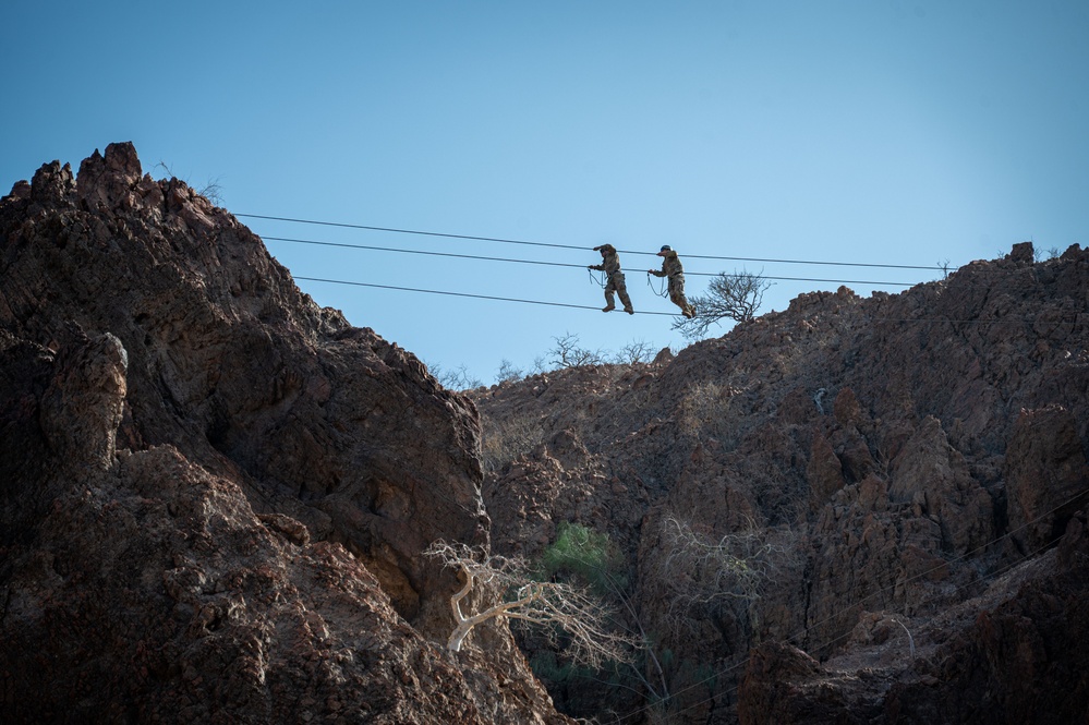 U.S. service members participate in the French Desert Commando Course in Djibouti