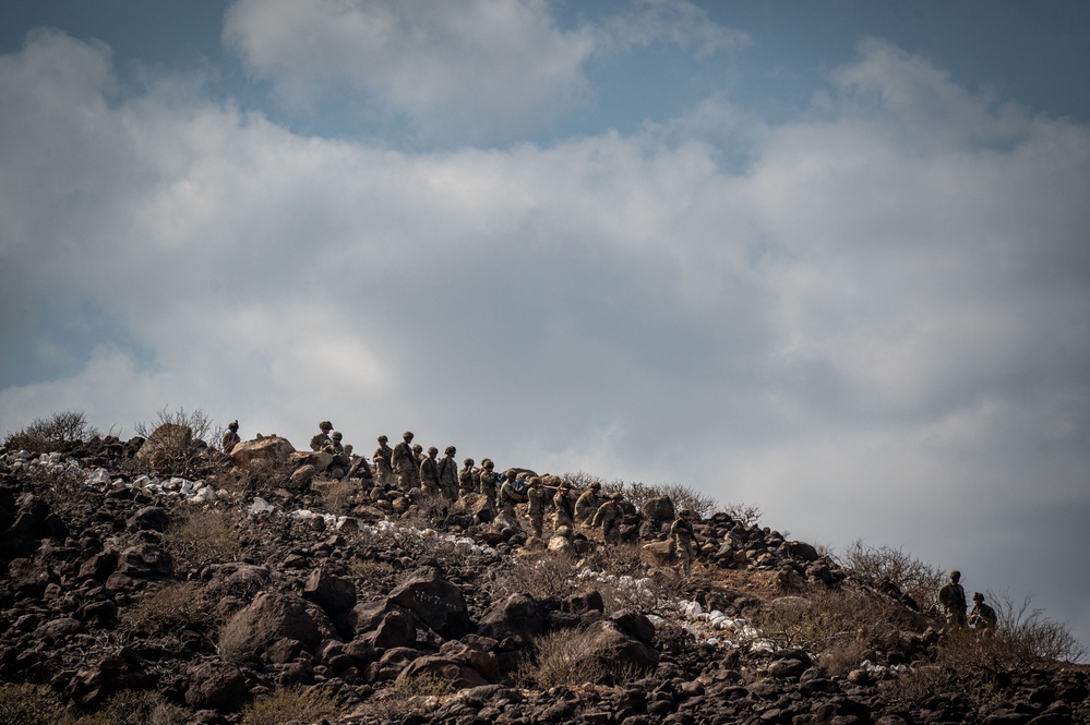 U.S. service members participate in the French Desert Commando Course in Djibouti