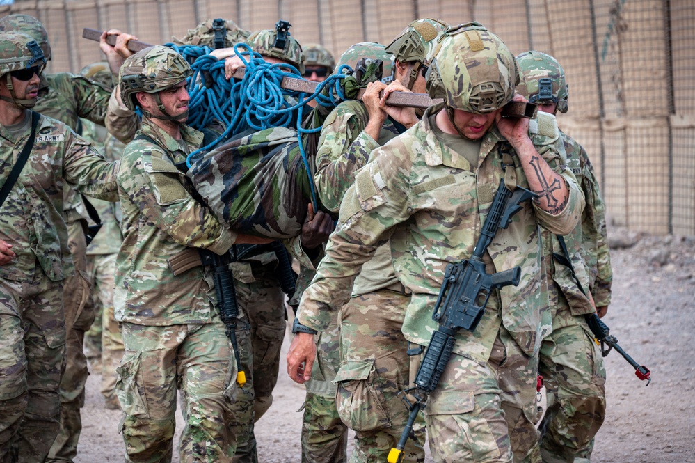 U.S. service members participate in the French Desert Commando Course in Djibouti