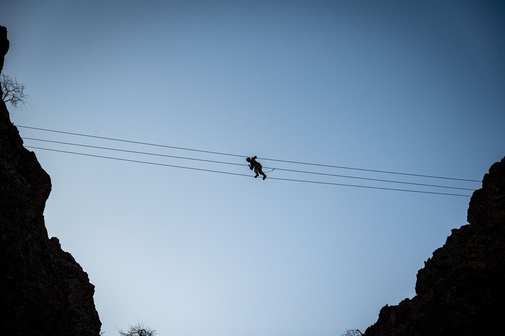 U.S. service members participate in the French Desert Commando Course in Djibouti