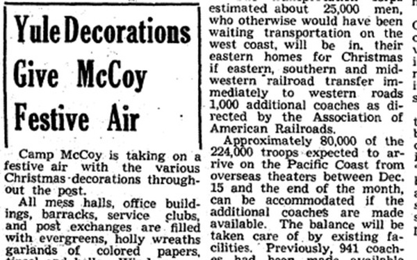 This Month in Fort McCoy History — December