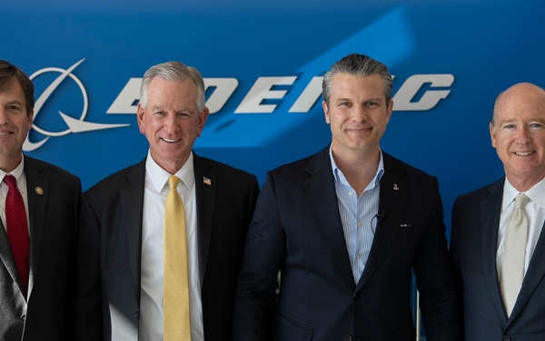 SW Visits Huntsville Defense Facilities, Unveils USSPACECOM Sign