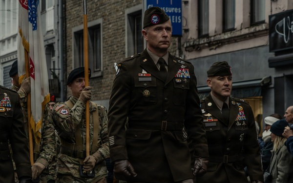 101st Airborne Division Soldiers Participate in the NUTS Parade During Bastogne 81