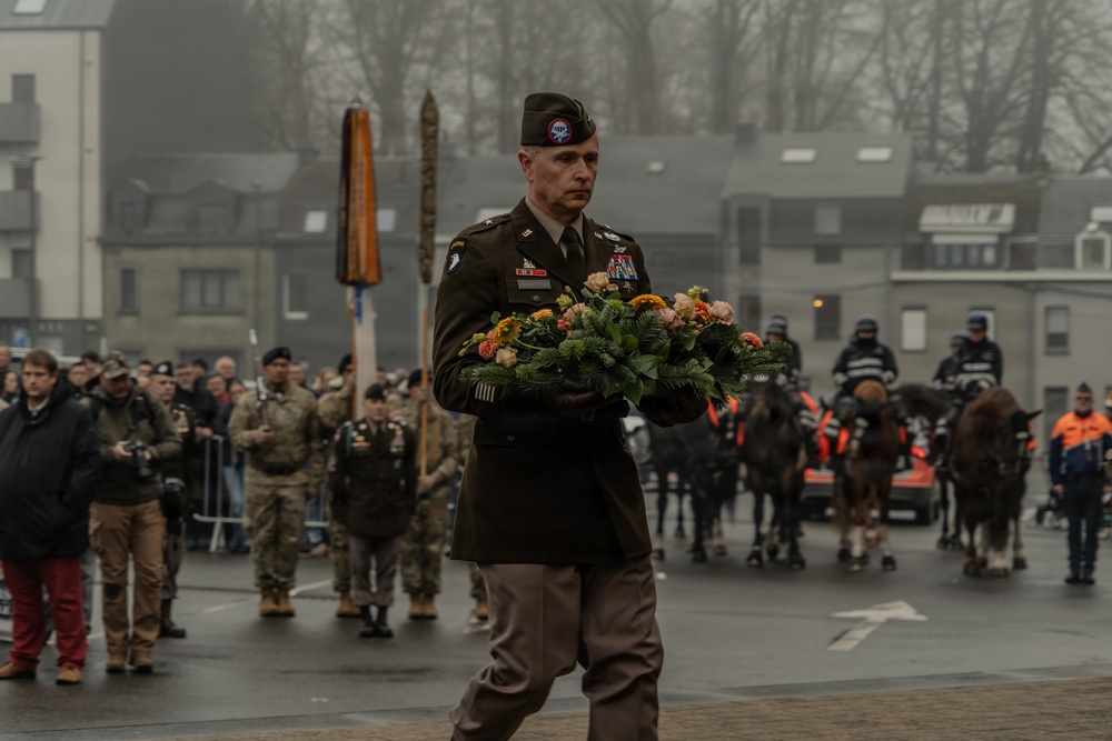 101st Airborne Division Soldiers Participate in the NUTS Parade During Bastogne 81