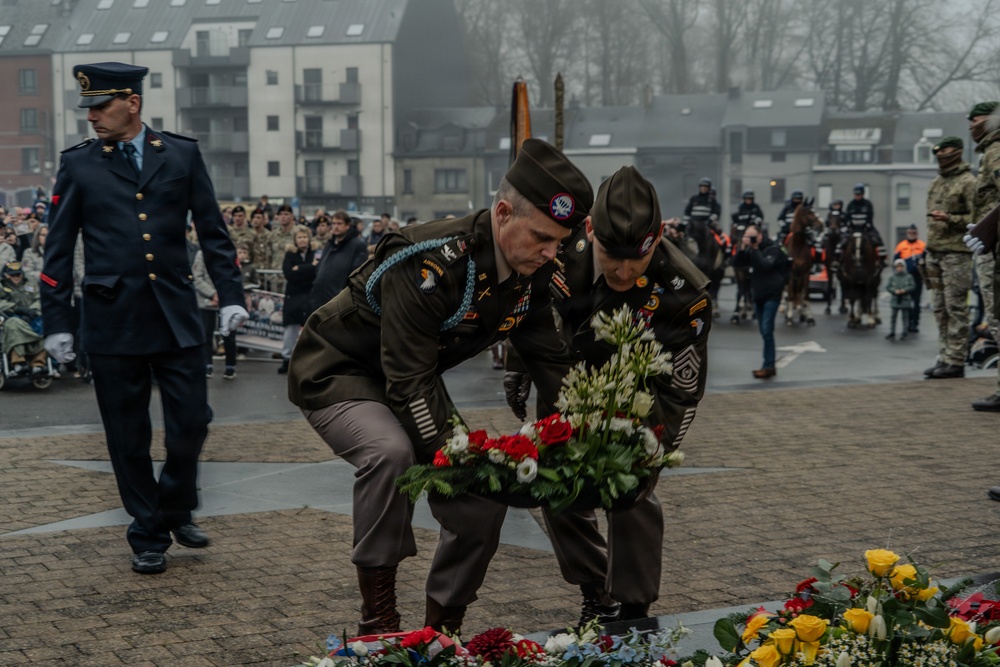 101st Airborne Division Soldiers Participate in the NUTS Parade During Bastogne 81