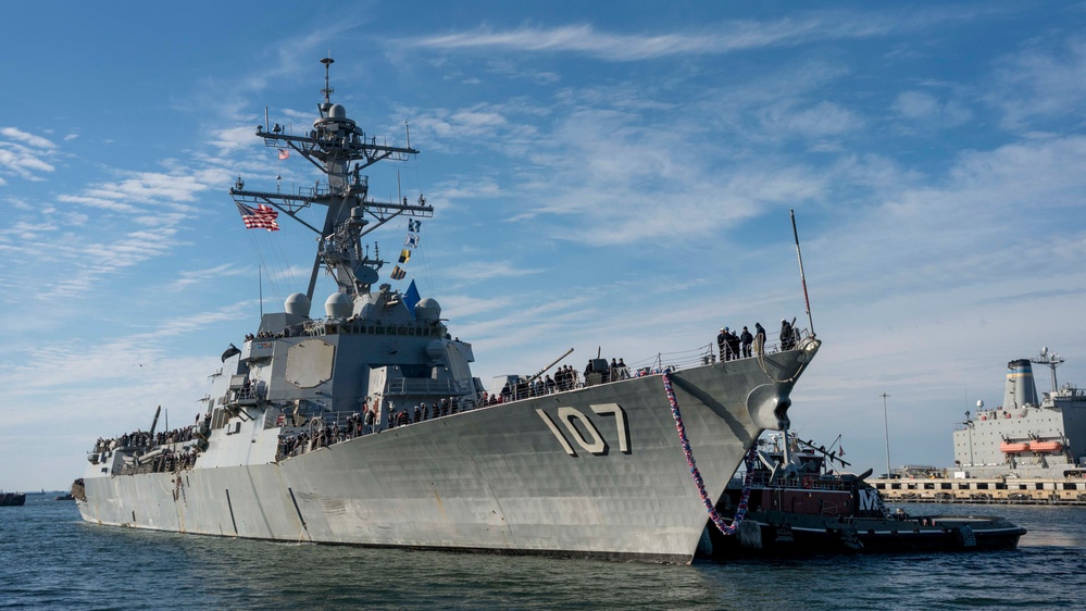 USS Gravely Returns to Naval Station Norfolk from Deployment