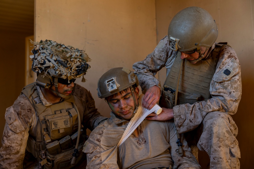 11th MEU Marines, Sailors Execute A Simulated Assault During Patrol Base Operations