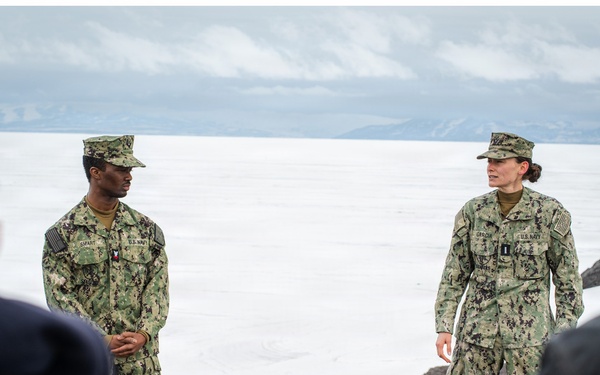 SW2 Eric, SMART Reenlistment Ceremony at McMurdo Station - Antarctica.