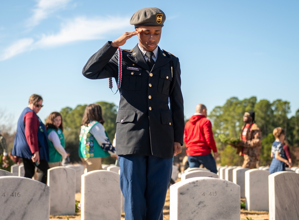 Wreaths Across America ceremony at Fort Jackson