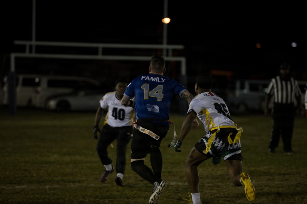 Army-Navy Flag football, Camp Shields, Okinawa, Japan