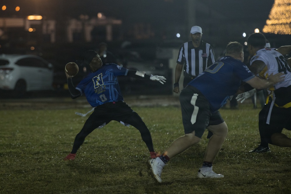 Army-Navy Flag football, Camp Shields, Okinawa, Japan