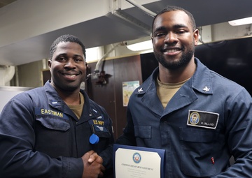 USS Roosevelt (DDG 80) Conducts Reenlistment Ceremony in Jebel-Ali, United Arab Emirates