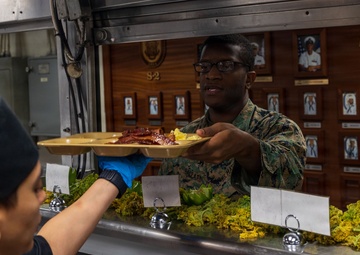 11th MEU Marines, Sailors Prepare Brunch for the Crew Aboard the USS Boxer