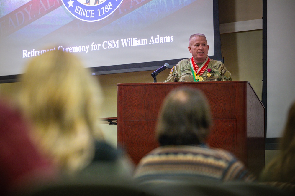 Command Sergeant Major William Adams Retirement Ceremony