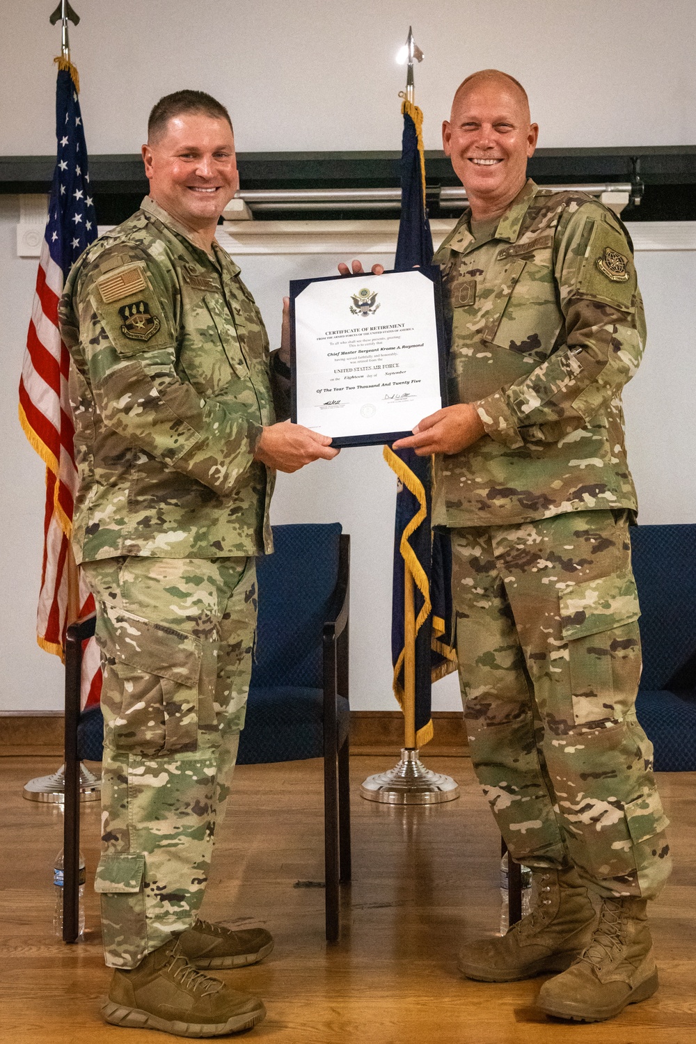 Raymond retires, concluding more than two decades of military service