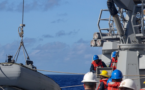 Frank E. Petersen Jr. conducts small boat operations
