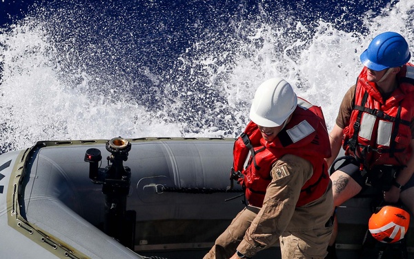 Frank E. Petersen Jr. conducts small boat operations