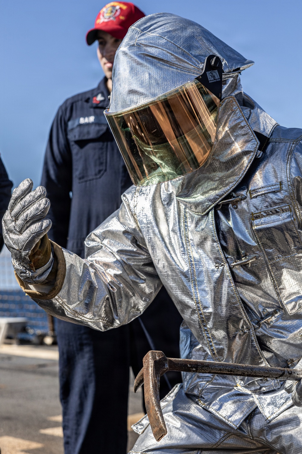USS Bainbridge Aviation Fire Fighting Drill