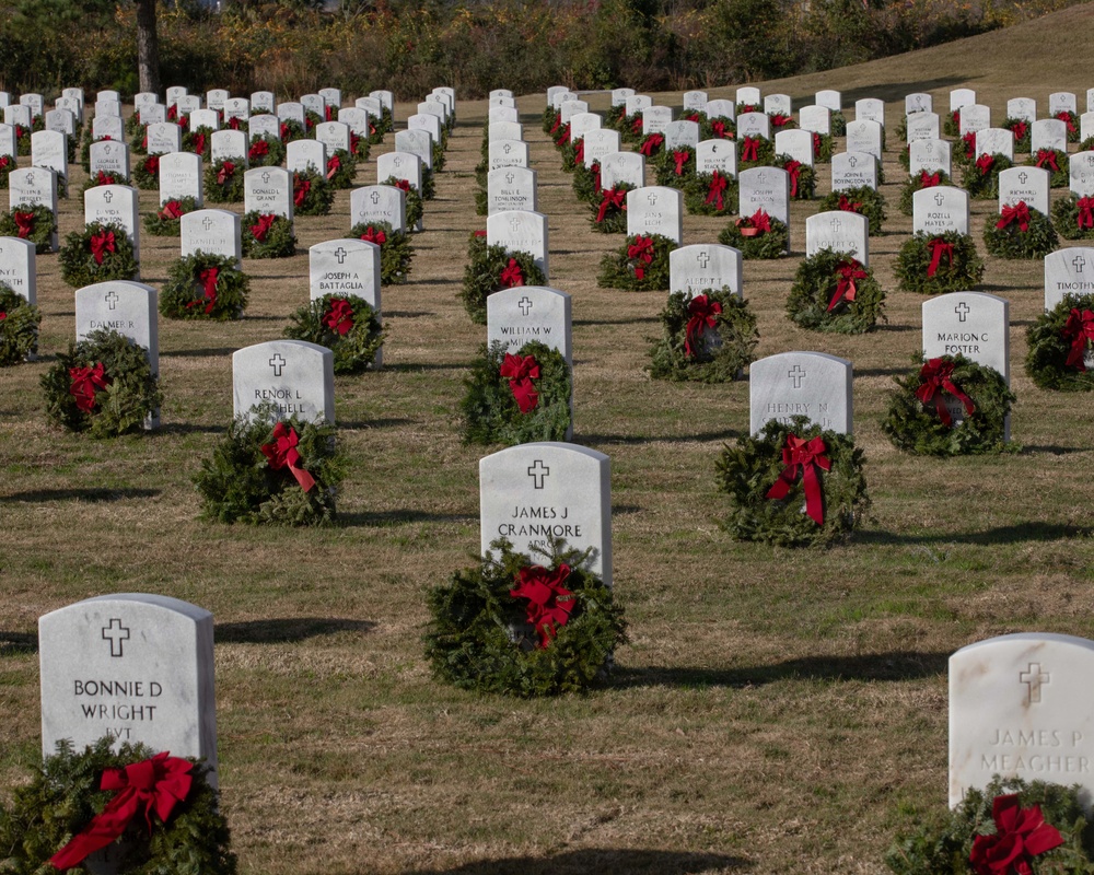 Volunteers Place Wreaths at Barrancas National Cemetery