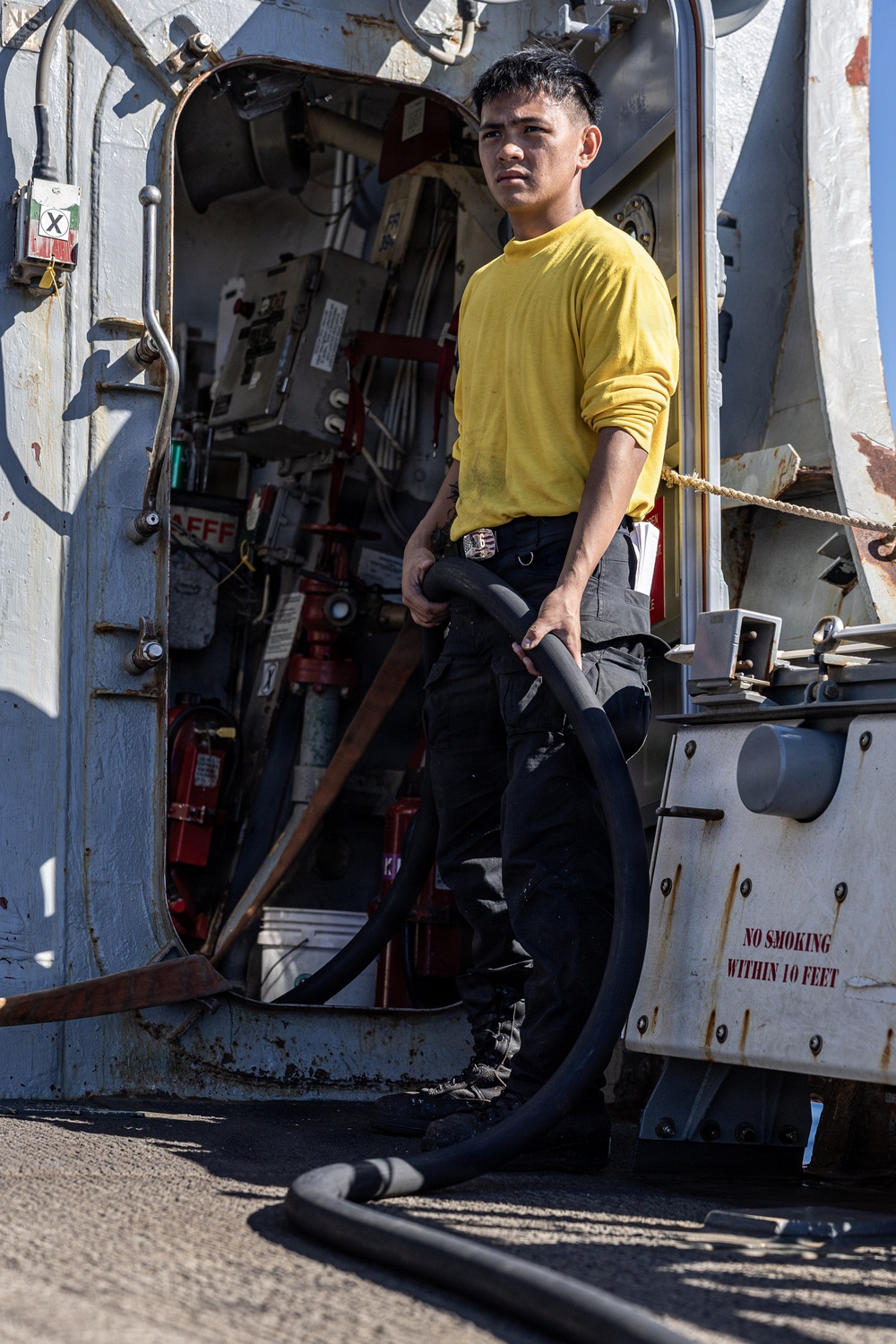 USS Bainbridge Aviation Fire Fighting Drill
