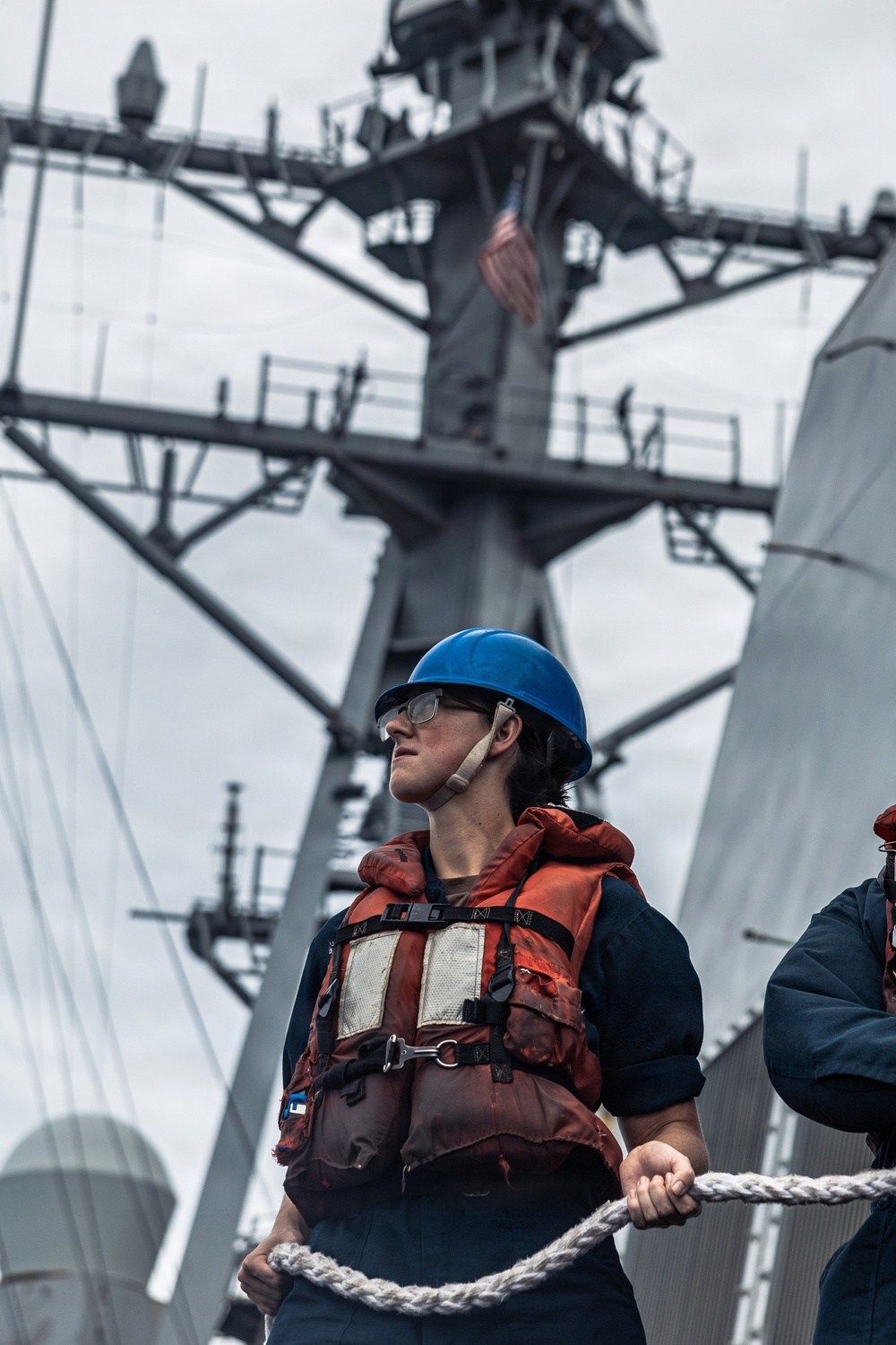 USS Bainbridge Replenishment-at-Sea with USNS Robert E. Peary