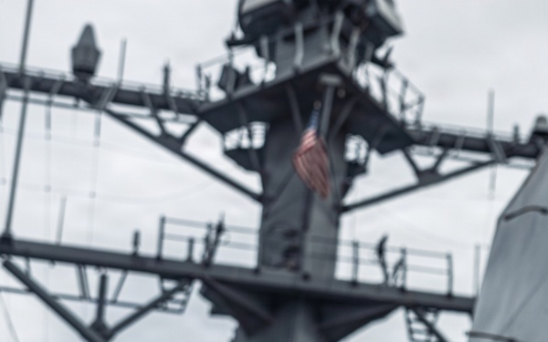 USS Bainbridge Replenishment-at-Sea with USNS Robert E. Peary