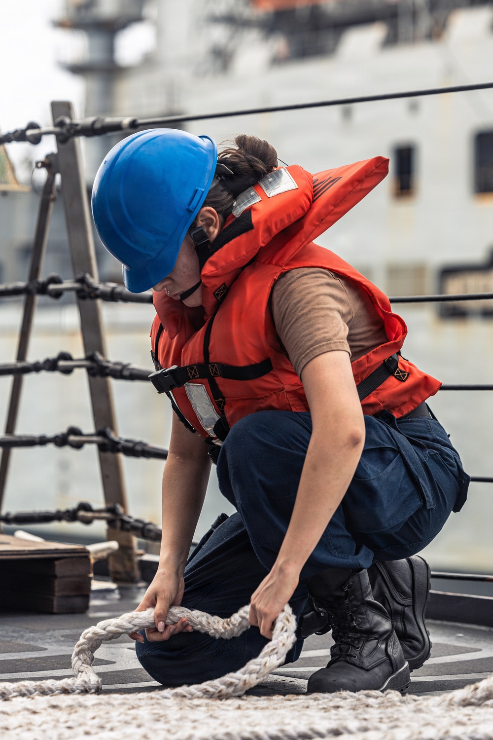 USS Bainbridge Replenishment-at-Sea with USNS Robert E. Peary