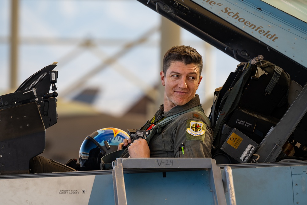 64th Aggressor Squadron pilot and crew chief