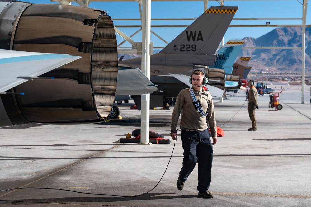 64th Aggressor Squadron pilot and crew chief