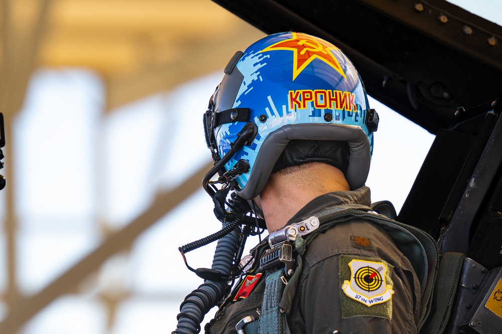 64th Aggressor Squadron pilot and crew chief