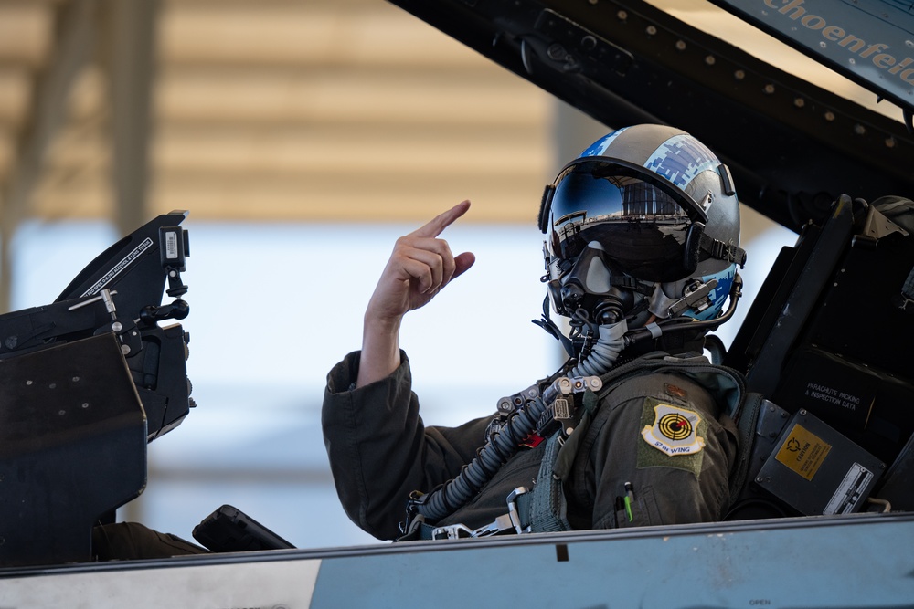 64th Aggressor Squadron pilot and crew chief