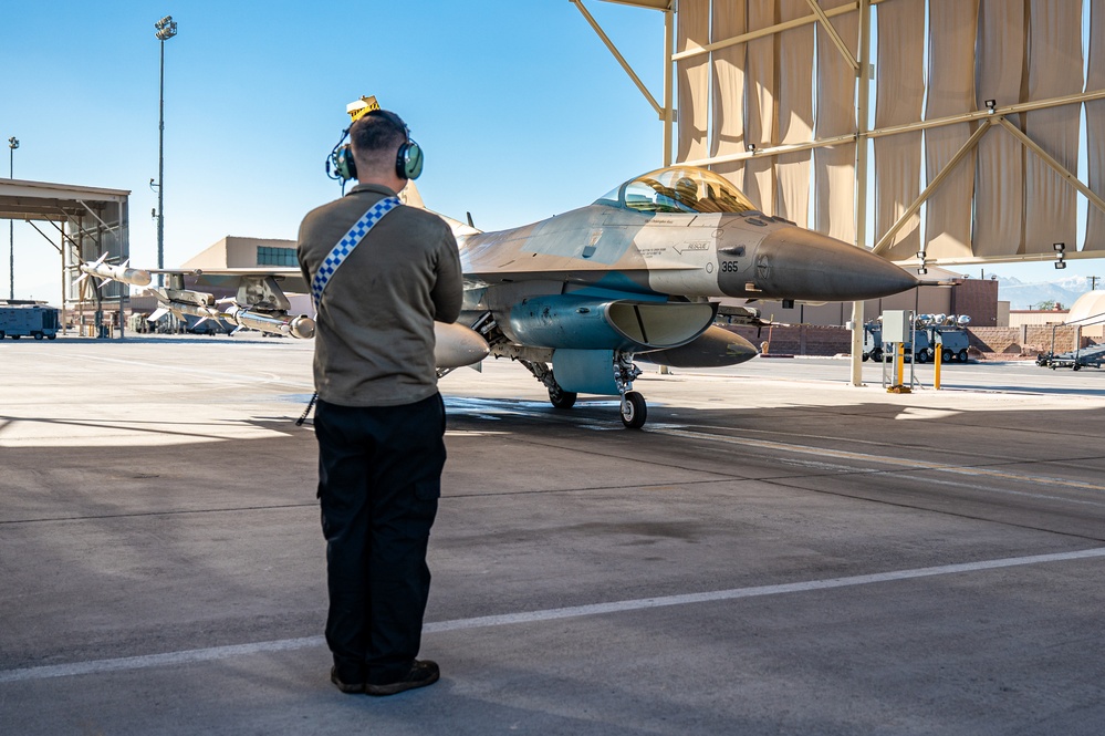 64th Aggressor Squadron pilot and crew chief