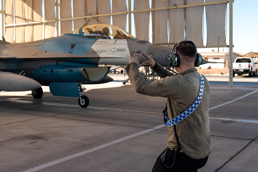 64th Aggressor Squadron pilot and crew chief