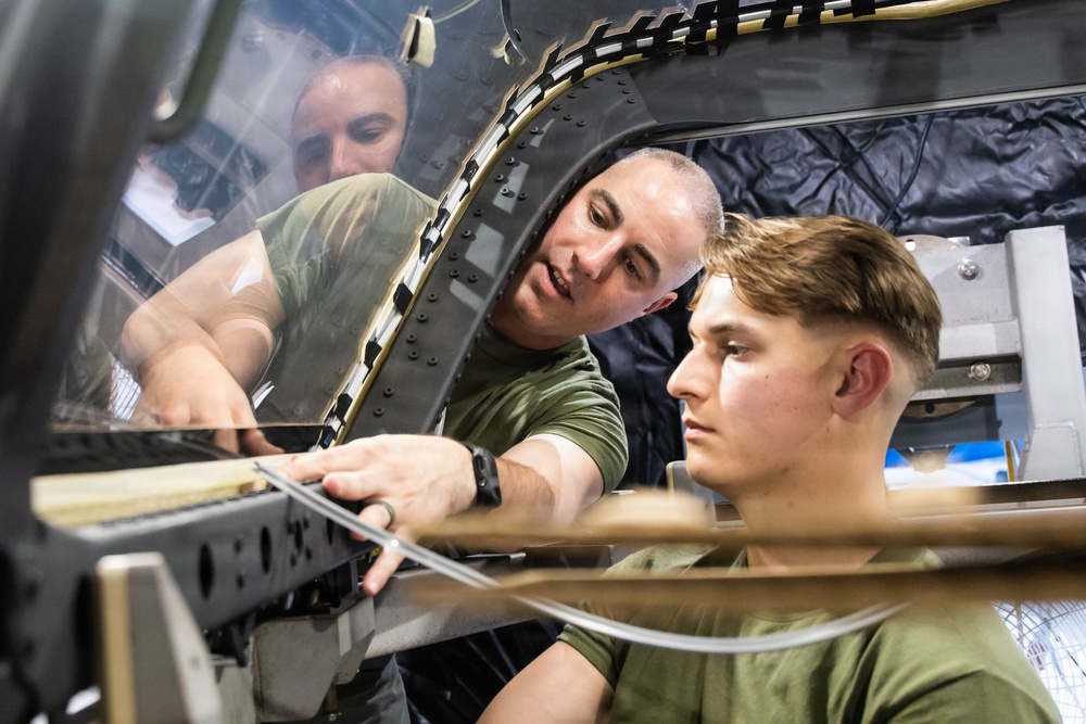 VMFA-225 Marines install Flexible Linear Shaped Charge on a new F-35 canopy