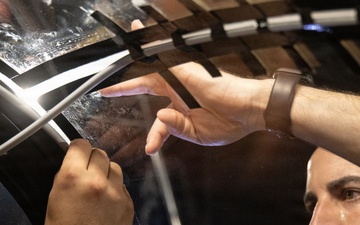 VMFA-225 Marines install Flexible Linear Shaped Charge on a new F-35 canopy