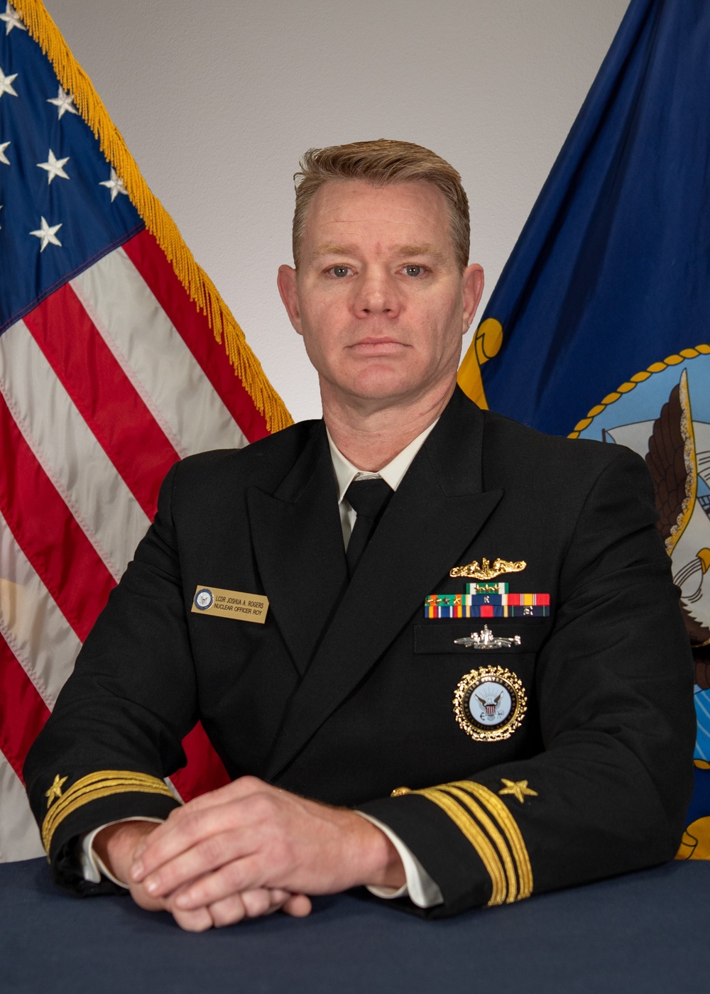 Navy Recruiter Poses For Portrait