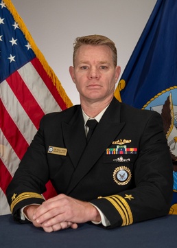 Navy Recruiter Poses For Portrait