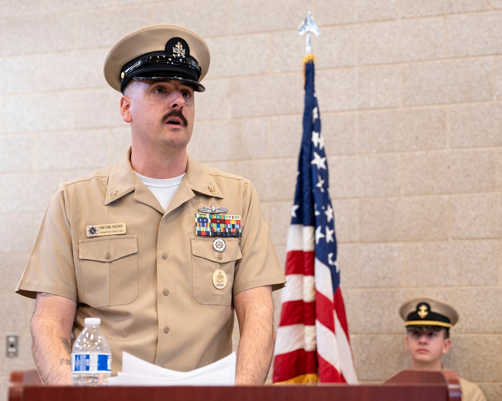 NTAG Northern Plains' Command Senior Chief attends Sea Cadets CPO pinning.