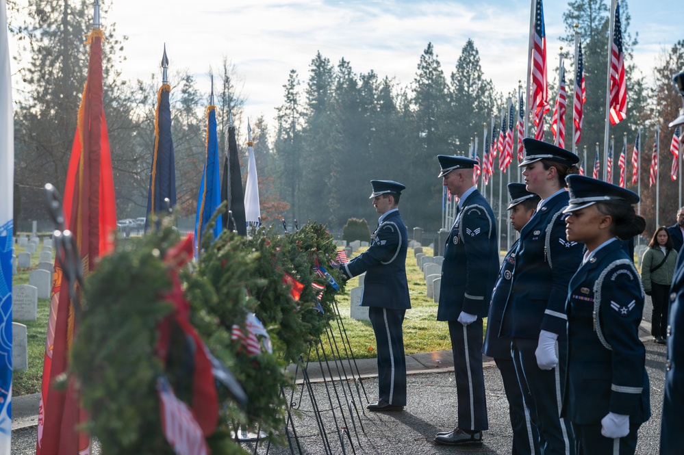 Fairchild AFB participates in Wreaths Across America in Spokane
