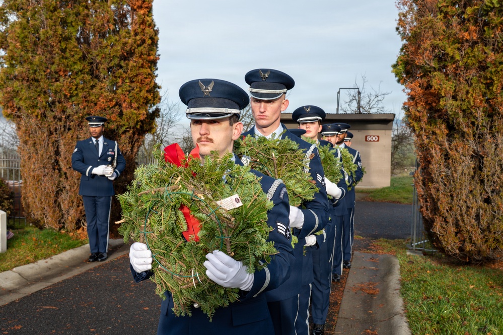 Fairchild AFB participates in Wreaths Across America in Spokane