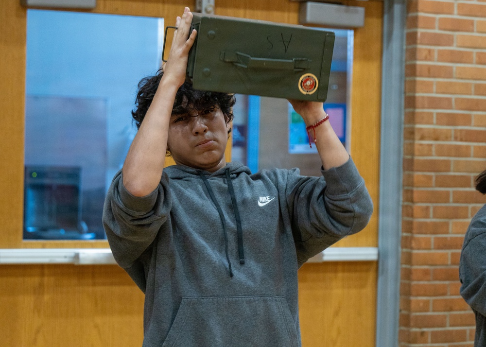 Austin South Marines visit Travis Early College High School