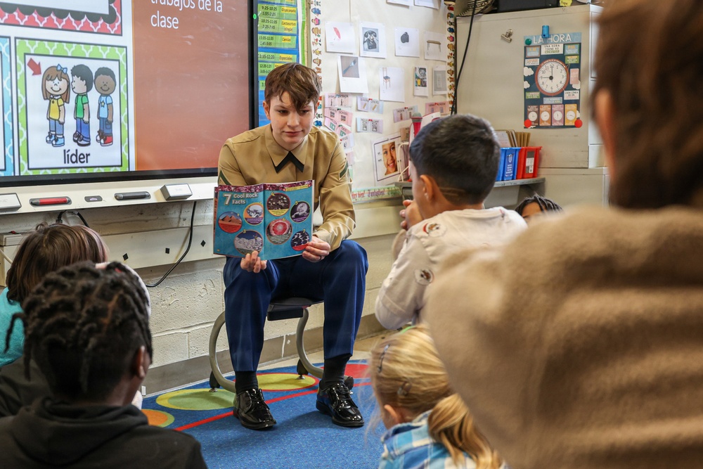 8th &amp; I Marines Deliver Books and Read to Children at Shirley Chisholm Elementary School
