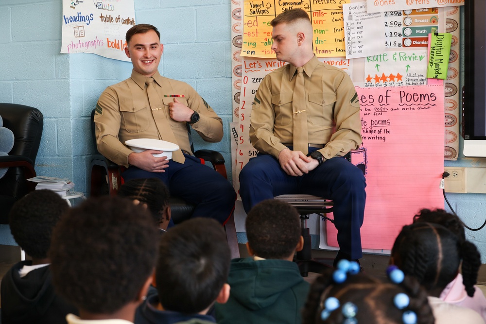 8th &amp; I Marines Deliver Books and Read to Children at Shirley Chisholm Elementary School