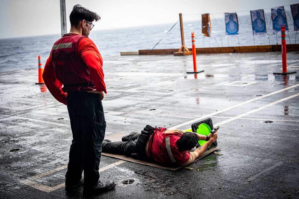 Nimitz Sailors Participate in a Small-Arms Shoot
