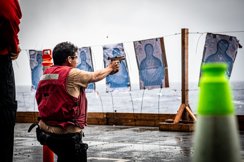 Nimitz Sailors Participate in a Small-Arms Shoot