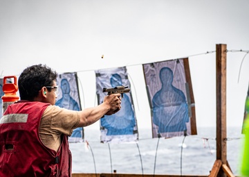 Nimitz Sailors Participate in a Small-Arms Shoot