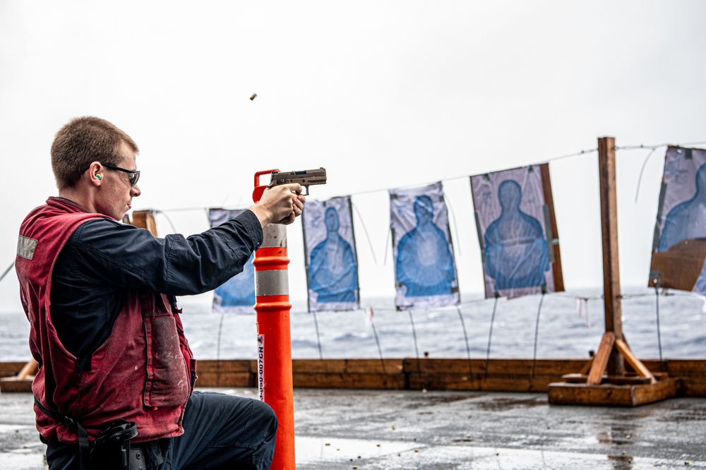 Nimitz Sailors Participate in a Small-Arms Shoot