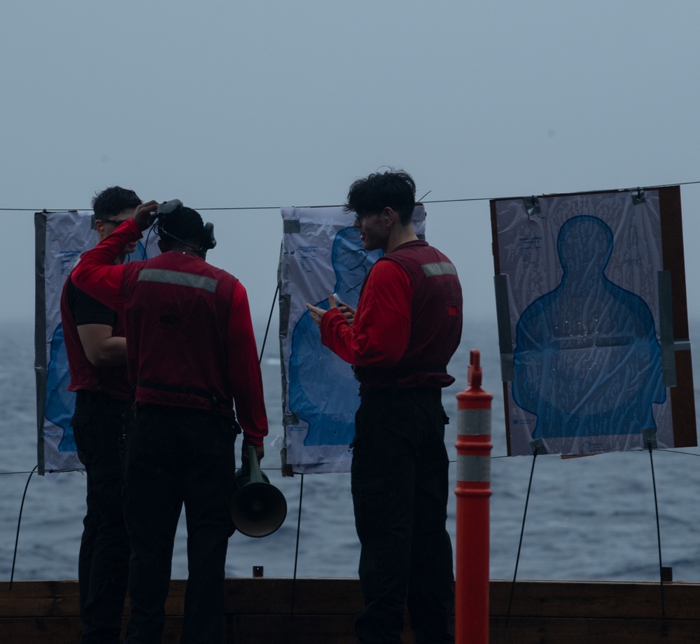 Nimitz Conducts Small Arms Gun Shoot