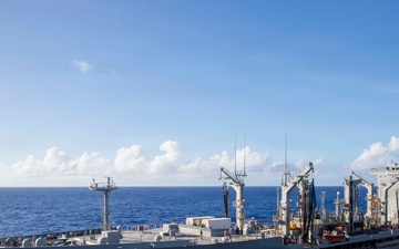 Abraham Lincoln conducts a fueling-at-sea with Henry J. Kaiser